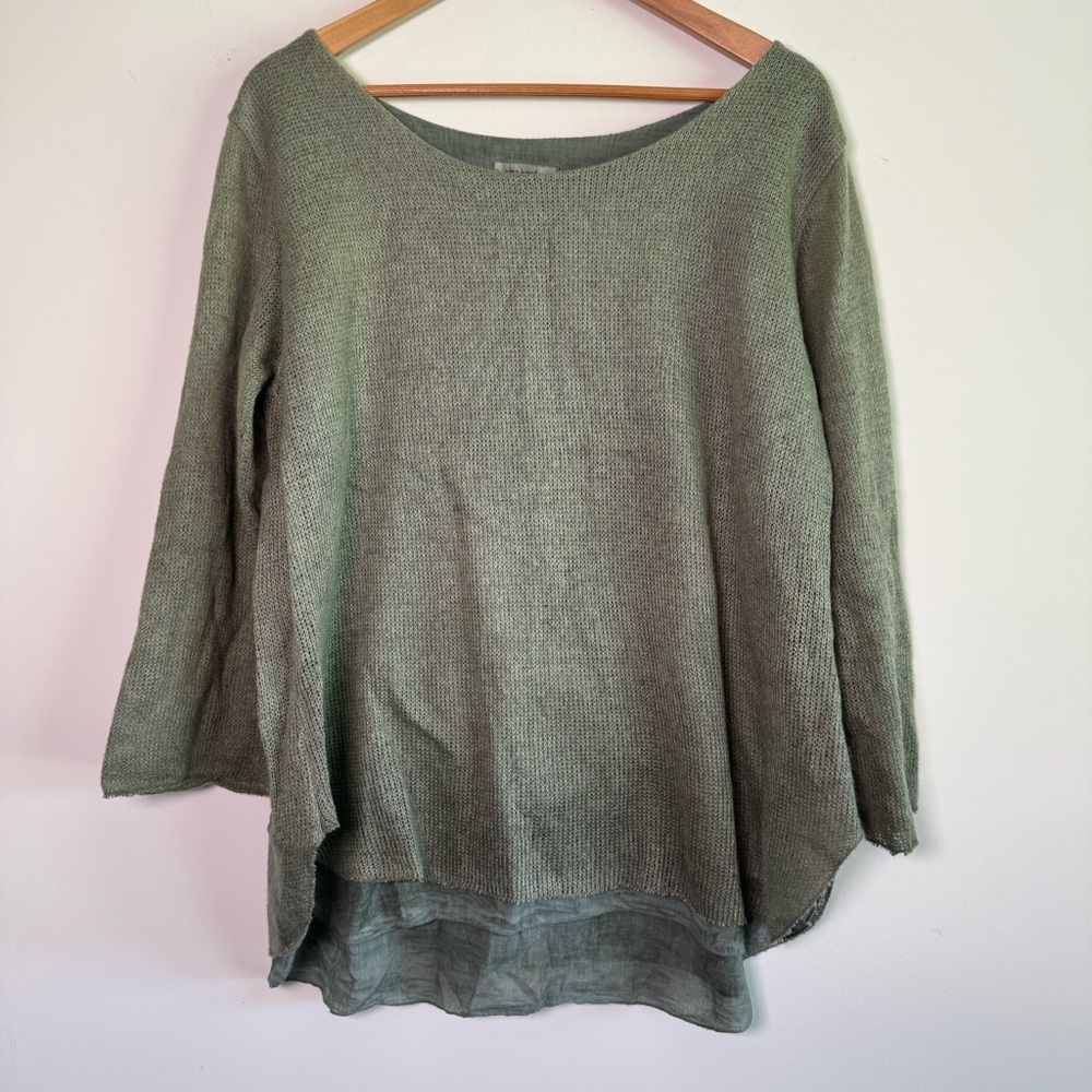 Nina Kendosa pullover layered mohair sweater size medium